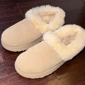 UGG Women's Beige Shearling Slippers
